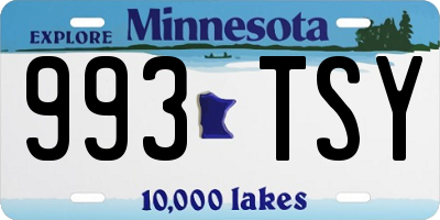 MN license plate 993TSY