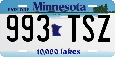 MN license plate 993TSZ