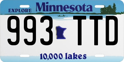MN license plate 993TTD