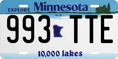 MN license plate 993TTE