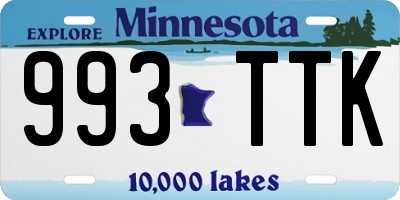 MN license plate 993TTK