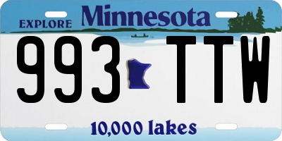 MN license plate 993TTW