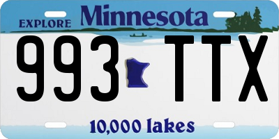 MN license plate 993TTX