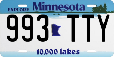 MN license plate 993TTY