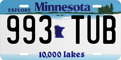 MN license plate 993TUB