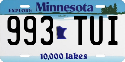 MN license plate 993TUI