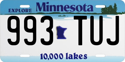 MN license plate 993TUJ