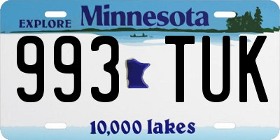 MN license plate 993TUK