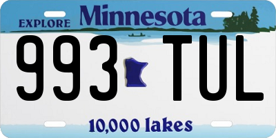MN license plate 993TUL