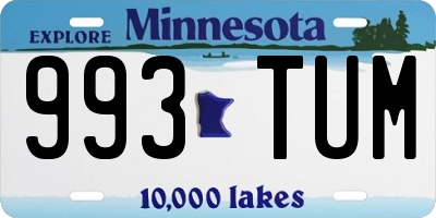 MN license plate 993TUM