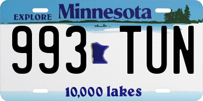 MN license plate 993TUN