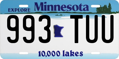 MN license plate 993TUU