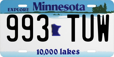 MN license plate 993TUW