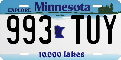 MN license plate 993TUY