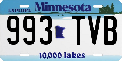 MN license plate 993TVB