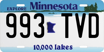 MN license plate 993TVD