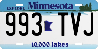 MN license plate 993TVJ