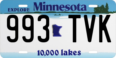 MN license plate 993TVK
