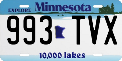 MN license plate 993TVX