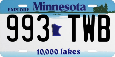 MN license plate 993TWB