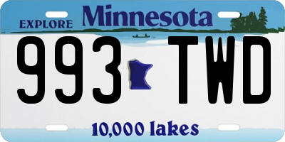 MN license plate 993TWD