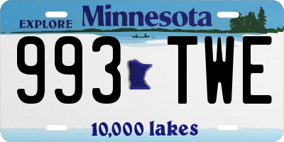 MN license plate 993TWE