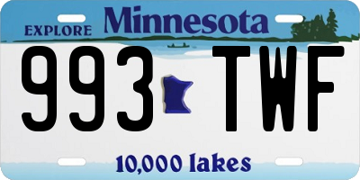 MN license plate 993TWF
