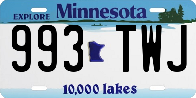 MN license plate 993TWJ
