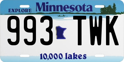 MN license plate 993TWK