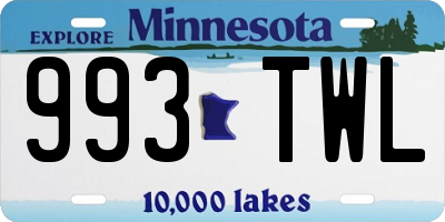 MN license plate 993TWL