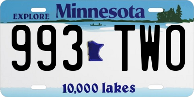 MN license plate 993TWO