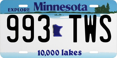 MN license plate 993TWS