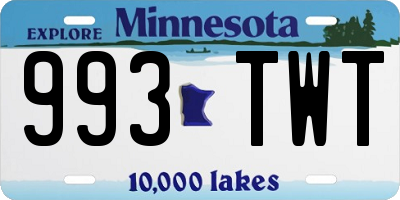 MN license plate 993TWT