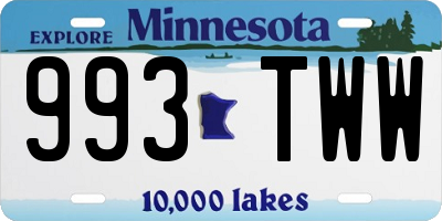 MN license plate 993TWW