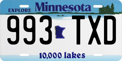 MN license plate 993TXD