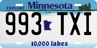 MN license plate 993TXI