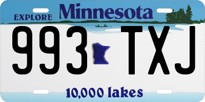 MN license plate 993TXJ