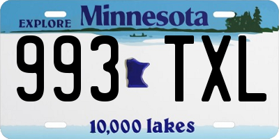 MN license plate 993TXL