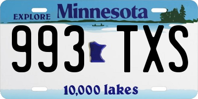 MN license plate 993TXS