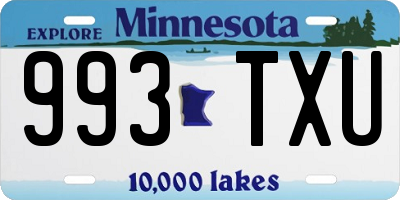 MN license plate 993TXU
