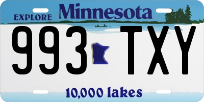 MN license plate 993TXY