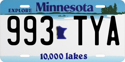 MN license plate 993TYA