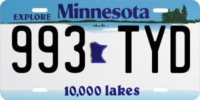 MN license plate 993TYD