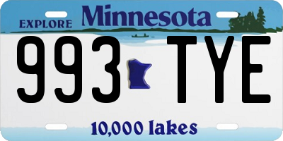 MN license plate 993TYE
