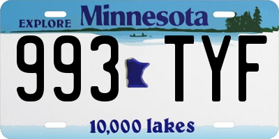 MN license plate 993TYF