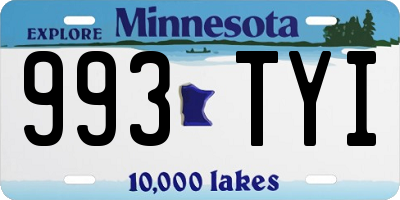 MN license plate 993TYI