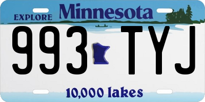 MN license plate 993TYJ