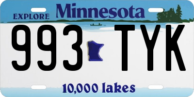 MN license plate 993TYK