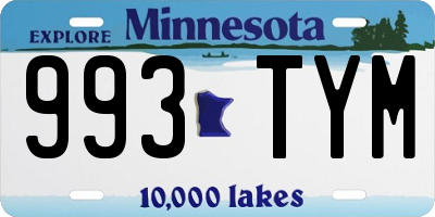 MN license plate 993TYM