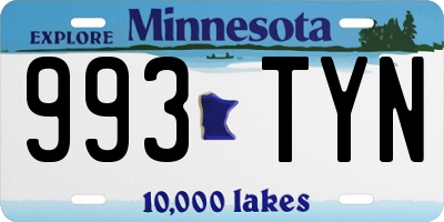 MN license plate 993TYN